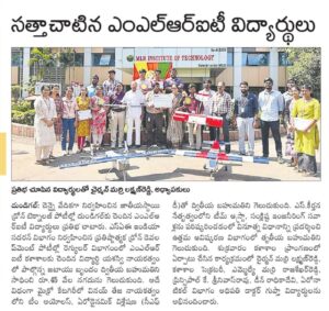 MLRIT Students Shine in Drone Development Competition at Chennai