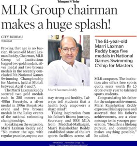 MLR Chairman Bagged 5 medals in Swimming